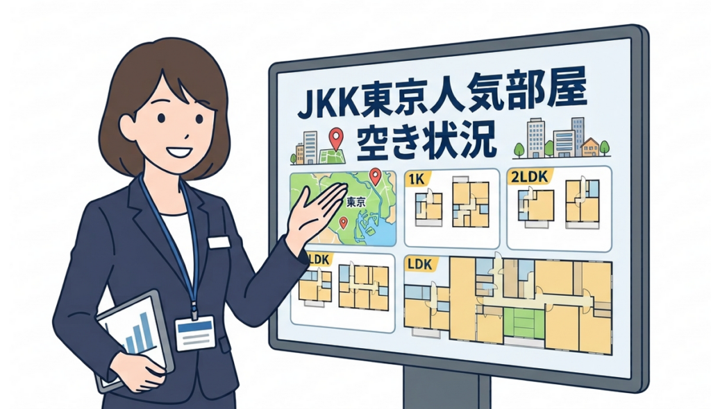 JKK賃貸の空き状況分析のイラスト画像